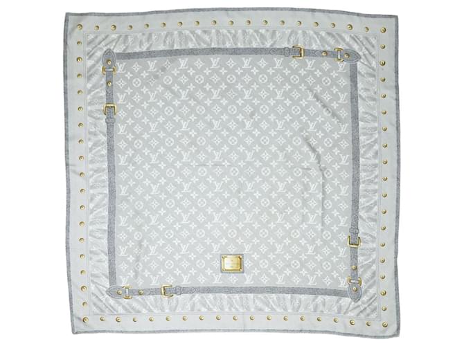 Louis Vuitton Lenço de seda com monograma cinza  ref.1256429