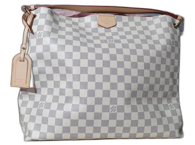 Graceful Louis Vuitton Elegante bolsa de ombro MM Azur Rosa Branco  ref.1256441