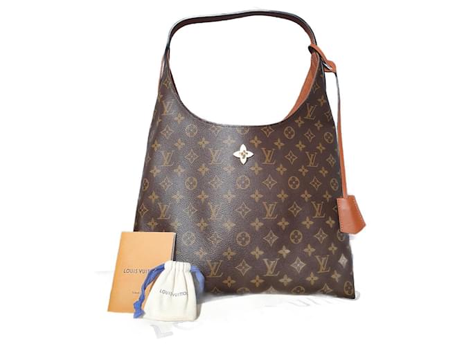 Louis Vuitton Flower Hobo Caramel Shoulder Bag Brown  ref.1256442