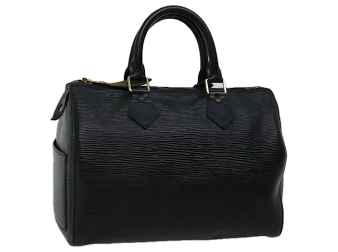Louis Vuitton Epi Speedy 25 Bolsa de mão preta M43012 Autenticação de LV 66670 Preto Couro  ref.1256469