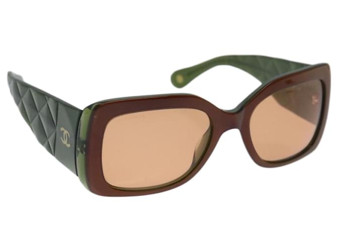 CHANEL Sunglasses plastic Green CC Auth ac2760  ref.1256478