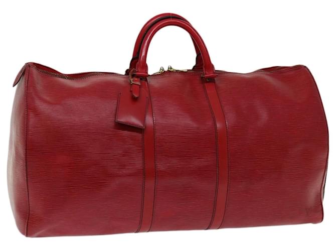 Louis Vuitton Epi Keepall 55 Boston Bag Red M42957 LV Auth ki4078 Leather  ref.1256480