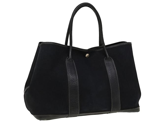 Hermès HERMES Garden Party PM Hand Bag Canvas Black Auth 66285 Cloth  ref.1256492