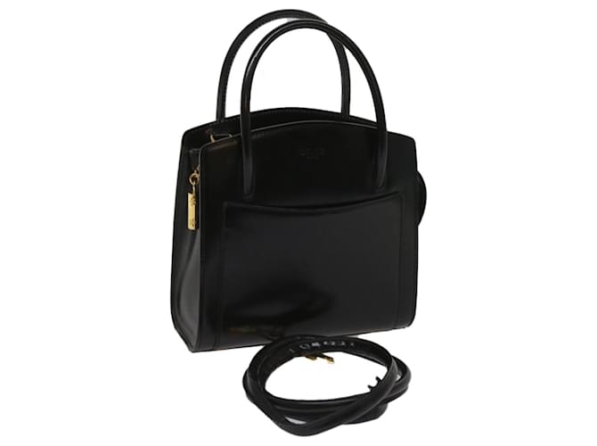 Céline CELINE Hand Bag Leather 2way Black Auth hk1062  ref.1256499