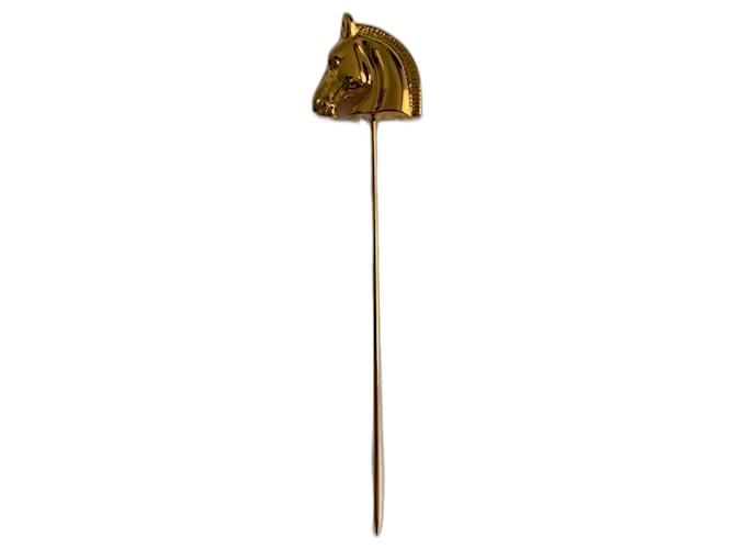 Hermès Pins & brooches Golden Metal  ref.1256557