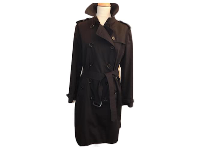 BURBERRY Iconic Trench Coat Black color Size 46 Cotton Polyester  ref.1256573
