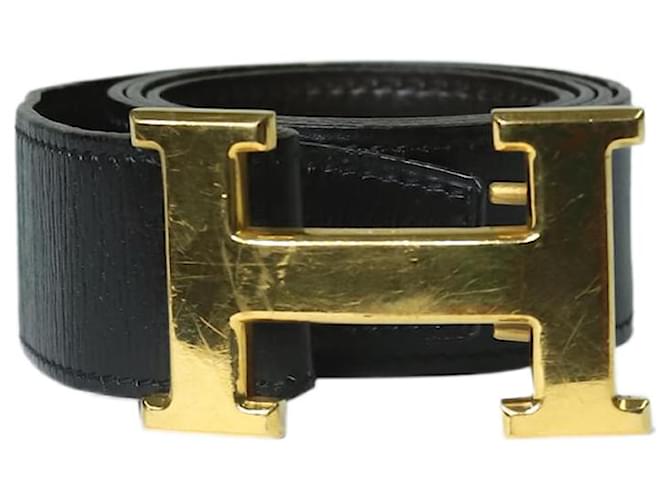 Hermès Black H belt buckle Leather  ref.1256617