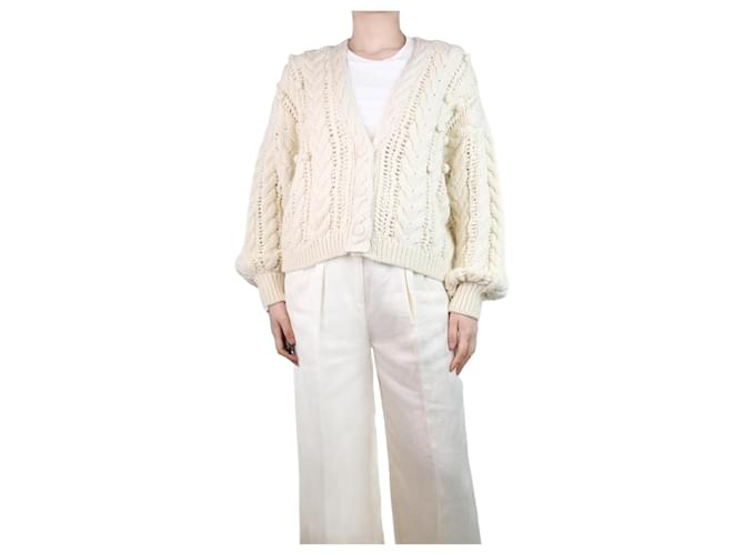 Ulla Johnson Cream cable knit cardigan - size S Wool  ref.1256618