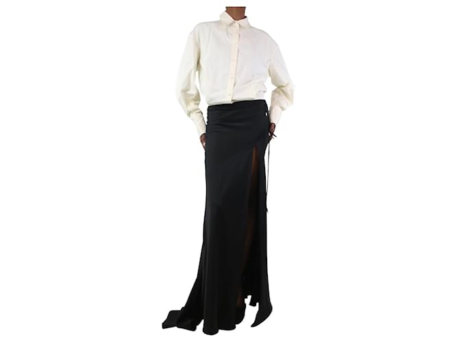 Attico Cream button-down shirt maxi dress - size UK 6 Polyester  ref.1256625