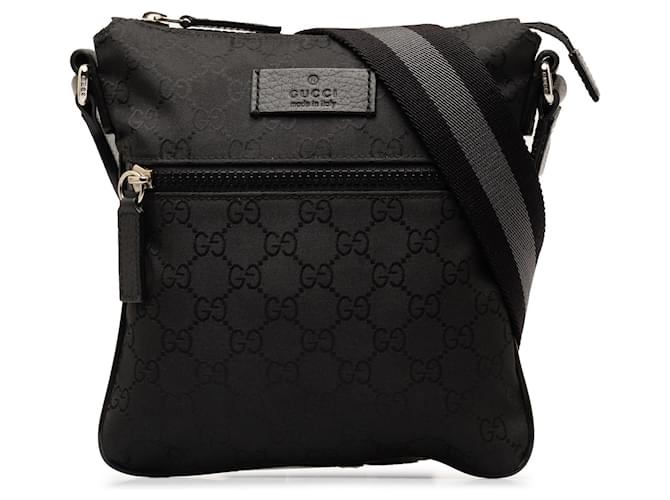 Gucci Black GG Nylon Crossbody Bag Cloth  ref.1256694