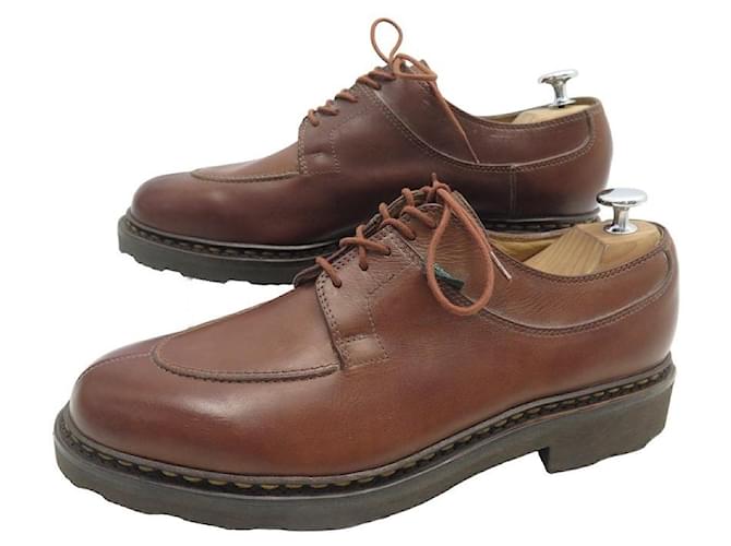 CHAUSSURES PARABOOT DERBY AVIGNON 7.5 41.5 DEMI CHASSE CUIR LEATHER SHOES Marron  ref.1256761