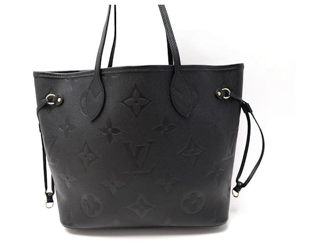 NEUF SAC A MAIN LOUIS VUITTON NEVERFULL MM CUIR MONOGRAM EMPREINTE BAG Noir  ref.1256802