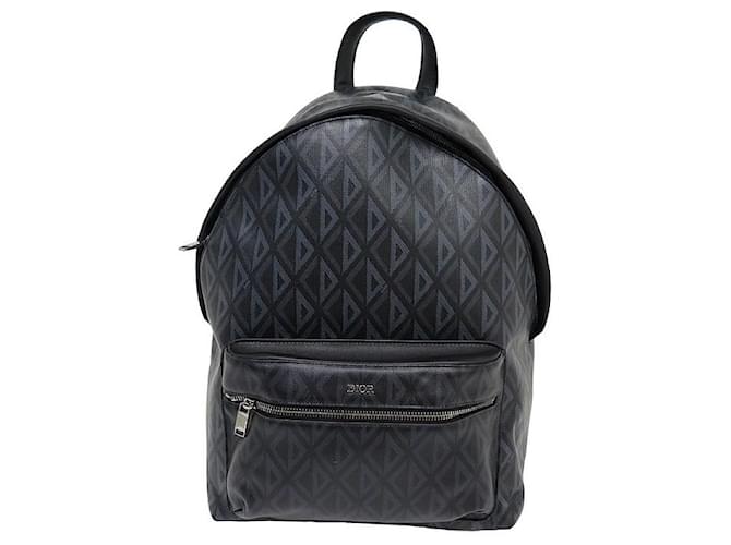 NEW CHRISTIAN DIOR RIDER BACKPACK BLACK CD DIAMOND CANVAS NEW BACKPACK BAG Cloth  ref.1256876