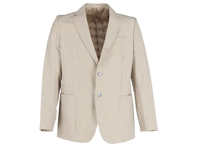 Gucci Check Sports Jacket in Yellow Cupro Cellulose fibre  ref.1256883