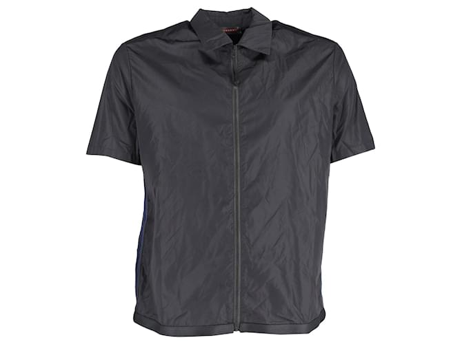 Prada Sport Kurzärmliges Overshirt aus grauem Nylon  ref.1256885
