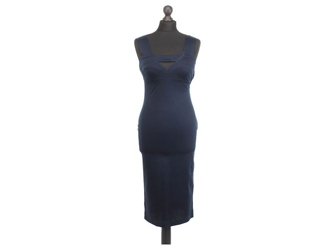 Vestido Prada de algodão de malha azul marinho