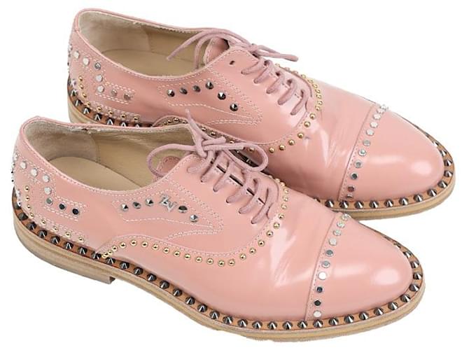 Zadig & Voltaire Zapatos con cordones Rosa Cuero  ref.1256979