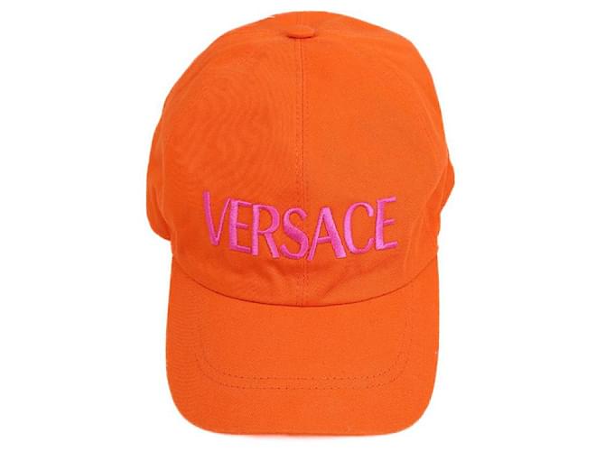 Versace Cappelli Arancione Poliestere  ref.1256989