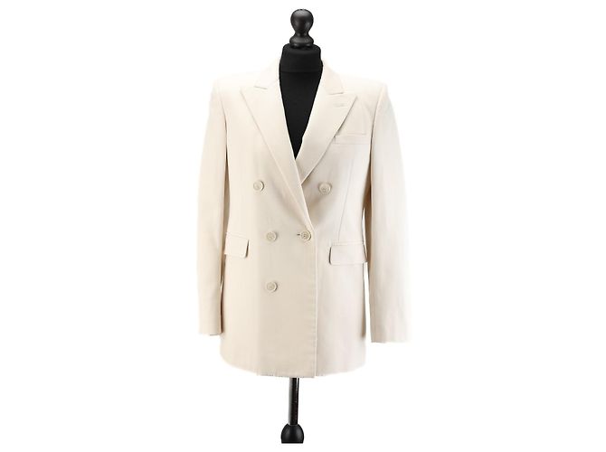 Giacca da completo Saint Laurent in lana bianca Bianco