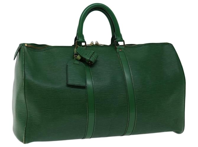 Louis Vuitton Epi Keepall 45 Boston Bag Green M42974 Autenticação de LV 66402 Verde Couro  ref.1257052