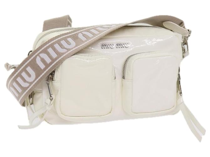 Miu Miu Shoulder Bag Enamel White Auth 66701  ref.1257105