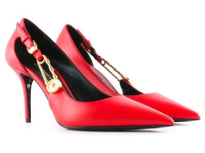 Versace heels Red Leather  ref.1257368