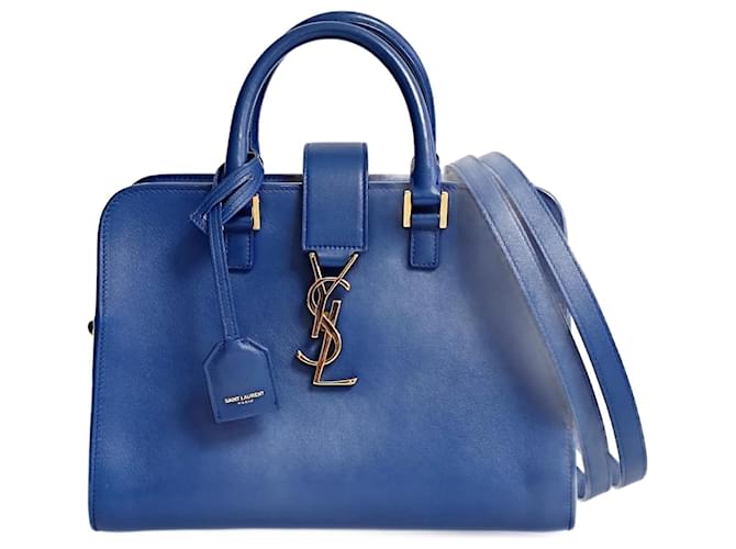 Saint Laurent Sac bandoulière Saint Laurent Baby Cabas en cuir bleu clair Marron clair  ref.1257437