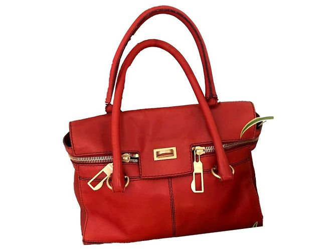 Sac à main Max Mara en cuir corail