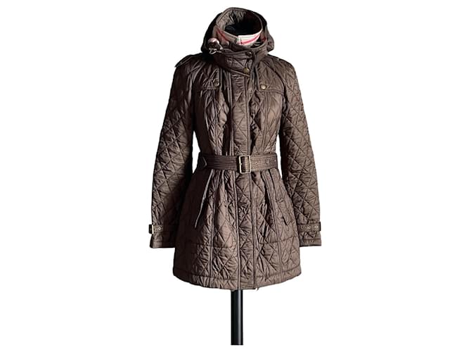 Burberry Brit Coats, Outerwear Khaki Polyamide  ref.1257450