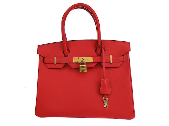 Hermès Birkin 30 Red Leather  ref.1257496