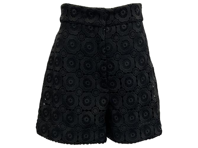 Autre Marque Moschino Couture Shorts com ilhós pretos de renda Poliéster  ref.1257534