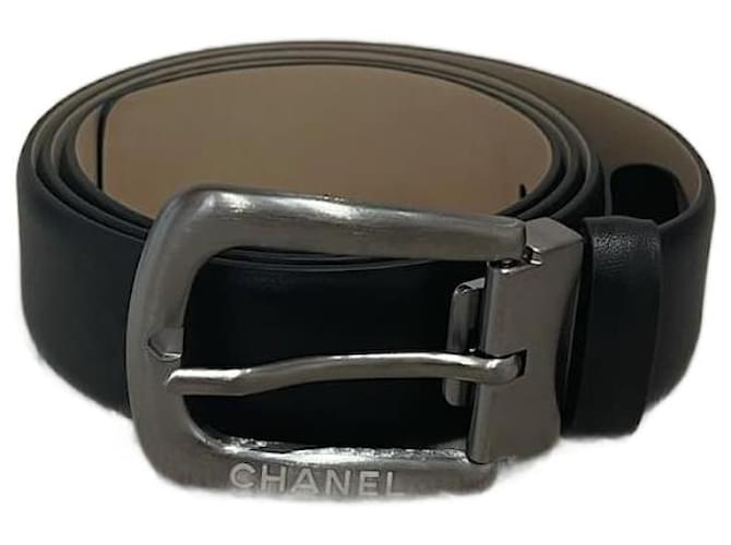 CHANEL  Belts T.cm 95 leather Black  ref.1257571