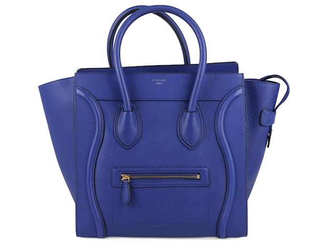 Luggage Céline CELINE Mini bolso tote de equipaje azul eléctrico Celine Cuero  ref.1257603