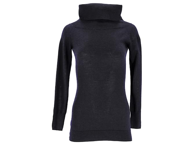 Iris & Ink Turtleneck Sweater in Navy Blue Wool  ref.1257655