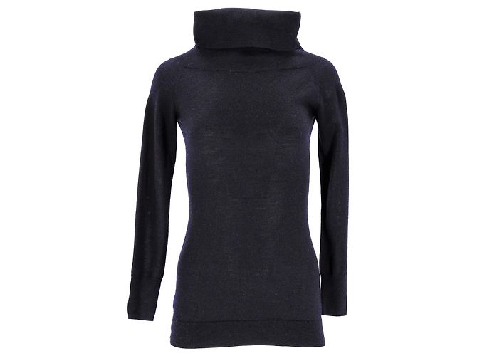 Pull Col Roulé Iris & Ink en Laine Bleu Marine