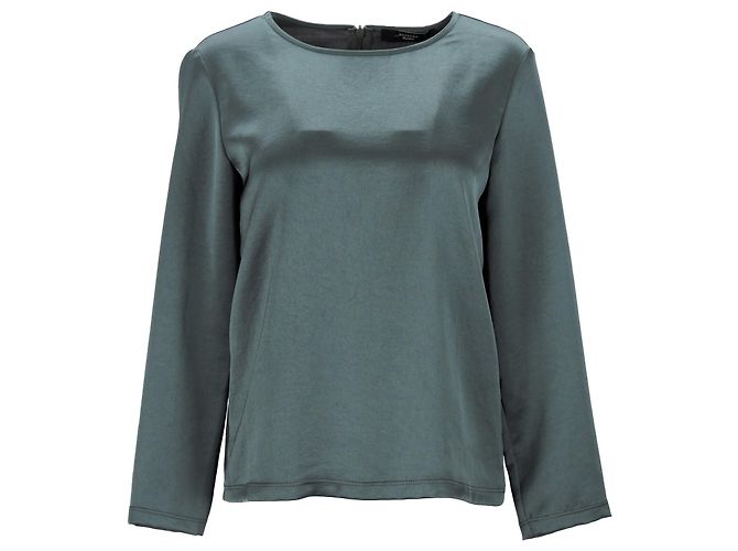 Autre Marque Langärmlige Max Mara Weekend-Bluse aus grünem Polyester