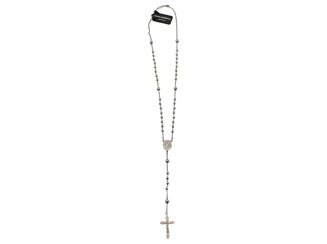 Dolce & Gabbana Rosary Necklace in Silver Brass Silvery Metallic Metal  ref.1257722