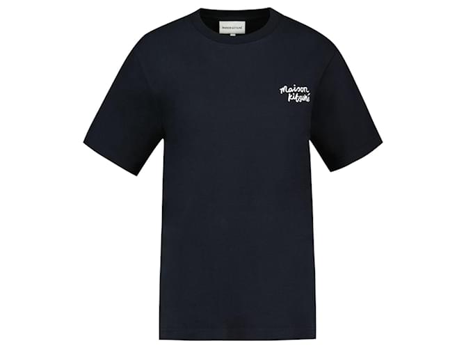 Autre Marque Camiseta cómoda de escritura a mano - Maison Kitsune - Algodón - Negro  ref.1257736