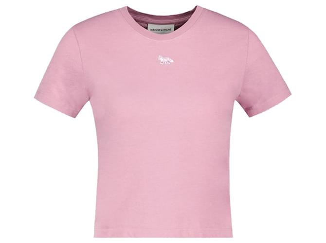 Autre Marque T-Shirt mit Baby-Fuchs-Patch - Maison Kitsune - Baumwolle - Rosa Pink  ref.1257737