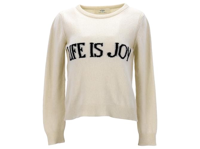 Maglione Alberta Ferretti 'Life is Joy' in cashmere color crema Bianco Crudo Cachemire Lana  ref.1257748
