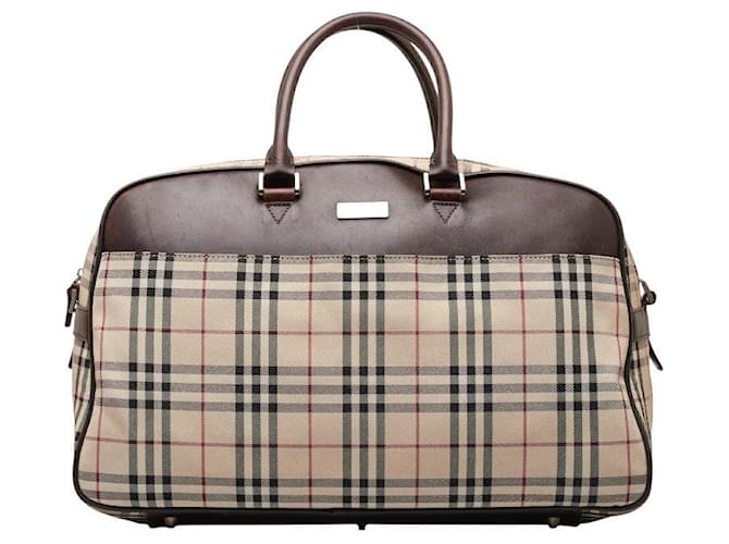 Burberry Nova Check Large Boston Bag Cloth  ref.1257818