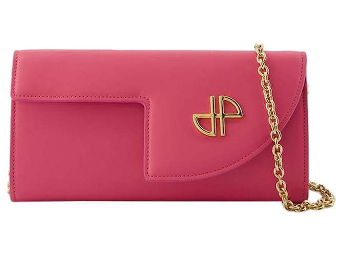 Autre Marque Wallet On Chain - PATOU - Leather - Pink Pony-style calfskin  ref.1257846