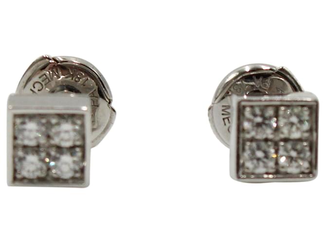 Bulgari Bvlgari Lucea Diamond Stud Earrings in White Gold  Silvery Metallic Metal  ref.1257852