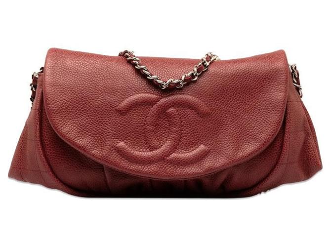 Chanel CC Caviar Half Moon Chain Bag Leather  ref.1257941
