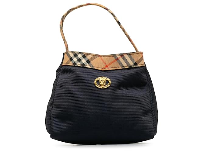 Burberry Black Nova Check Mini Handbag Nylon Cloth  ref.1257992