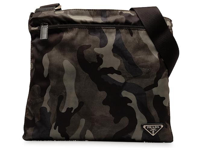 Prada Brown Tessuto Camouflage Crossbody Bag Nylon Cloth  ref.1258048