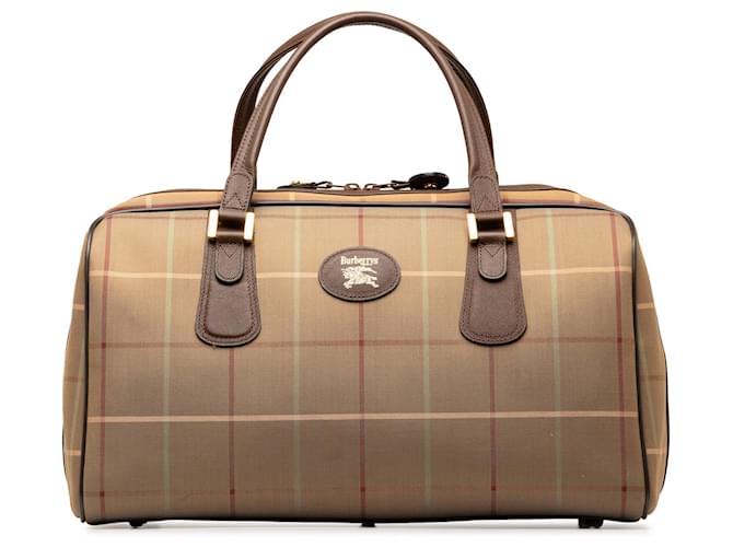 Burberry Brown Vintage Check Boston Bag Cloth Cloth  ref.1258069