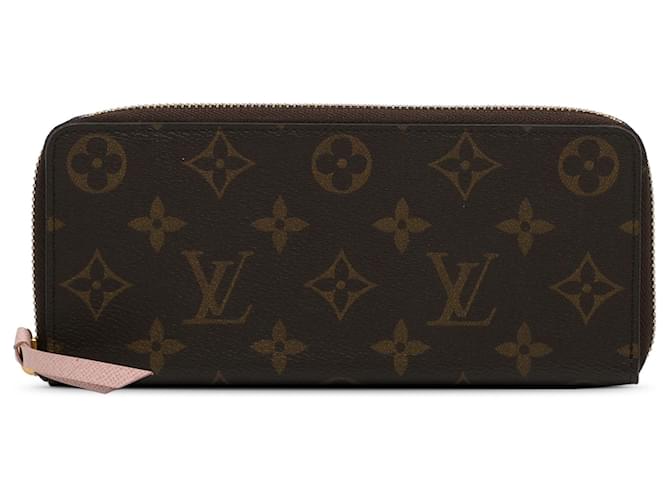 Portafoglio Clemence con monogramma marrone Louis Vuitton Tela  ref.1258076