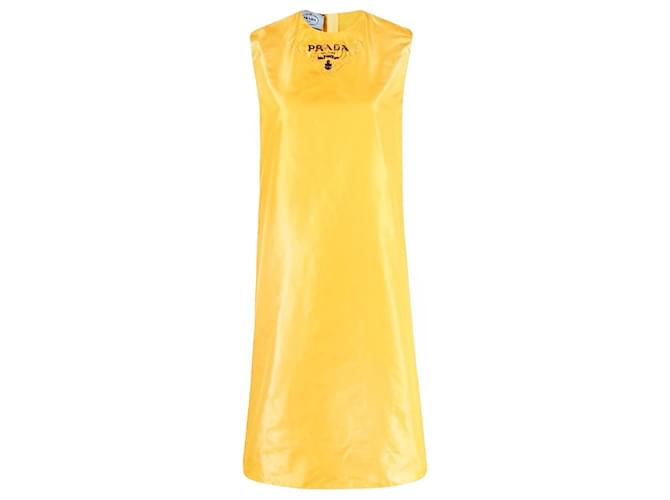Prada Vestidos Amarelo Seda  ref.1258093
