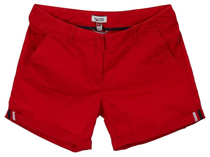 Tommy Hilfiger Womens Cotton Shorts Red  ref.1258120